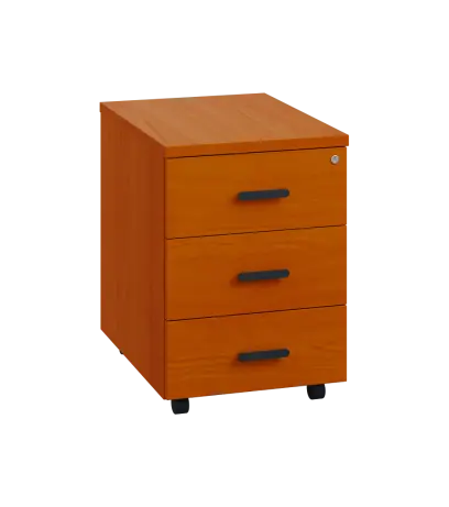 LKC 2 - 00 kontejner pojízdný, 3-zásuvkový, deska 25 mm, centrální zámek, třešeň šumavská